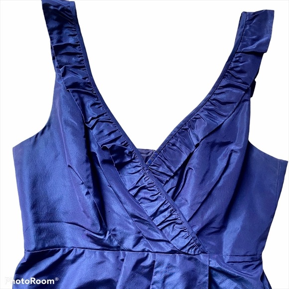 J. Crew Vintage Blue Fully Lined Silk Cocktail Dress Size 10 - Picture 4 of 12